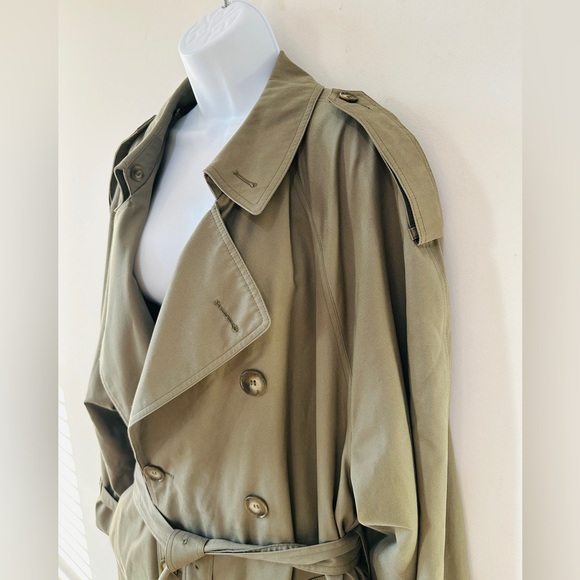Vintage London Fog Green Double Breasted Trench Coat Size 42 - Picture 8 of 8